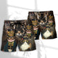Steampunk Cat Machine Fantasy Art – Beach Short