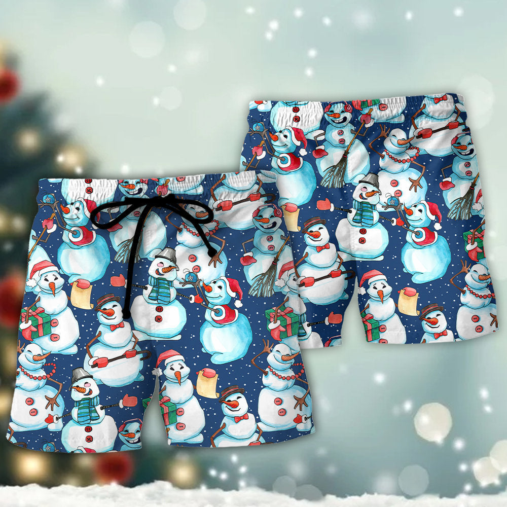 Happy Snowman Christmas Joy – Beach Short