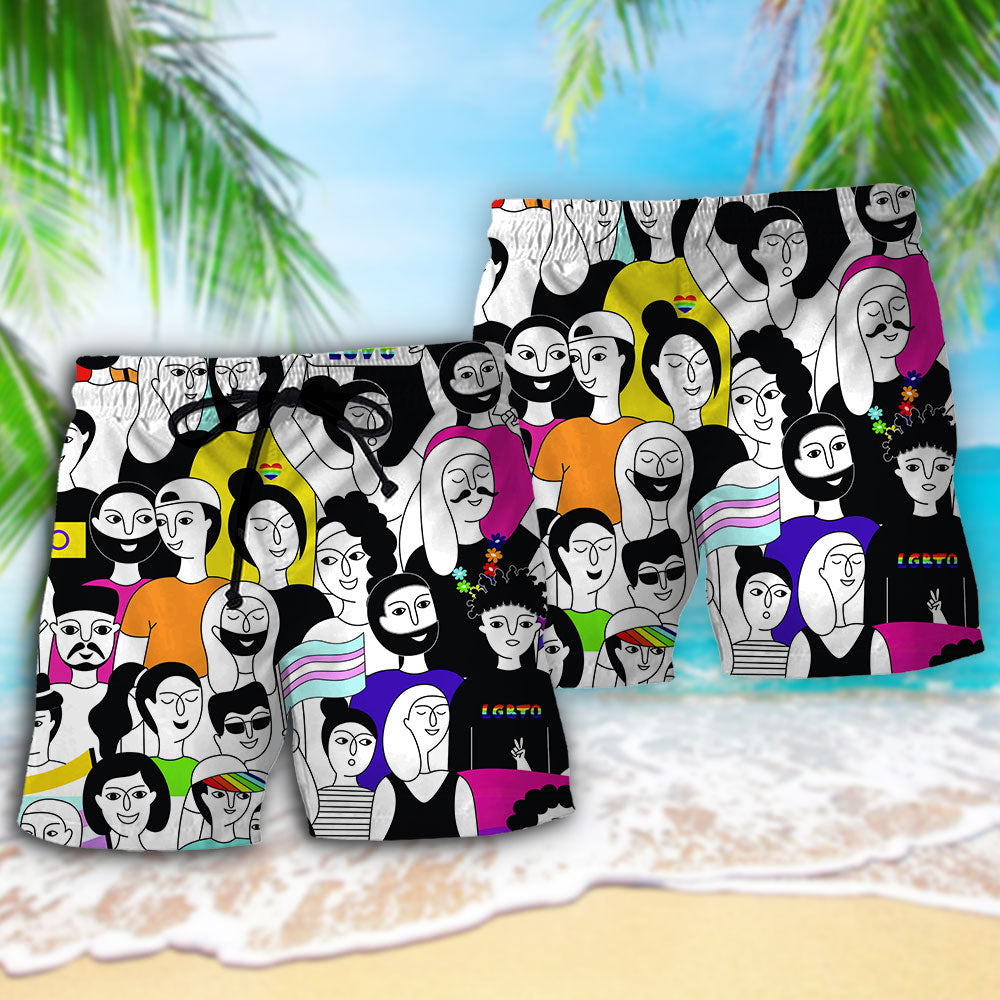 LGBT Love Who You Want Pride Message – Beach Short