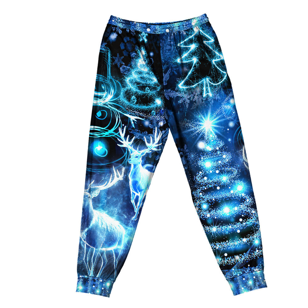 Pants / S Christmas Deer Snowman Tree Glow Light Style - Pajamas Short Sleeve - Owls Matrix LTD