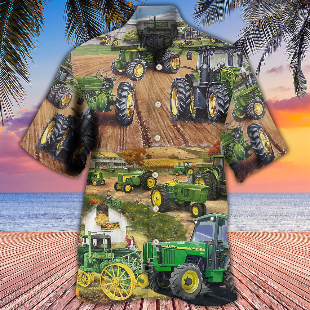 Green Tractor Working Farm Life – Hawaiian Shirt