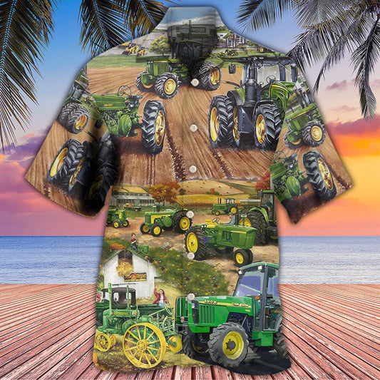 Green Tractor Working Farm Life – Hawaiian Shirt