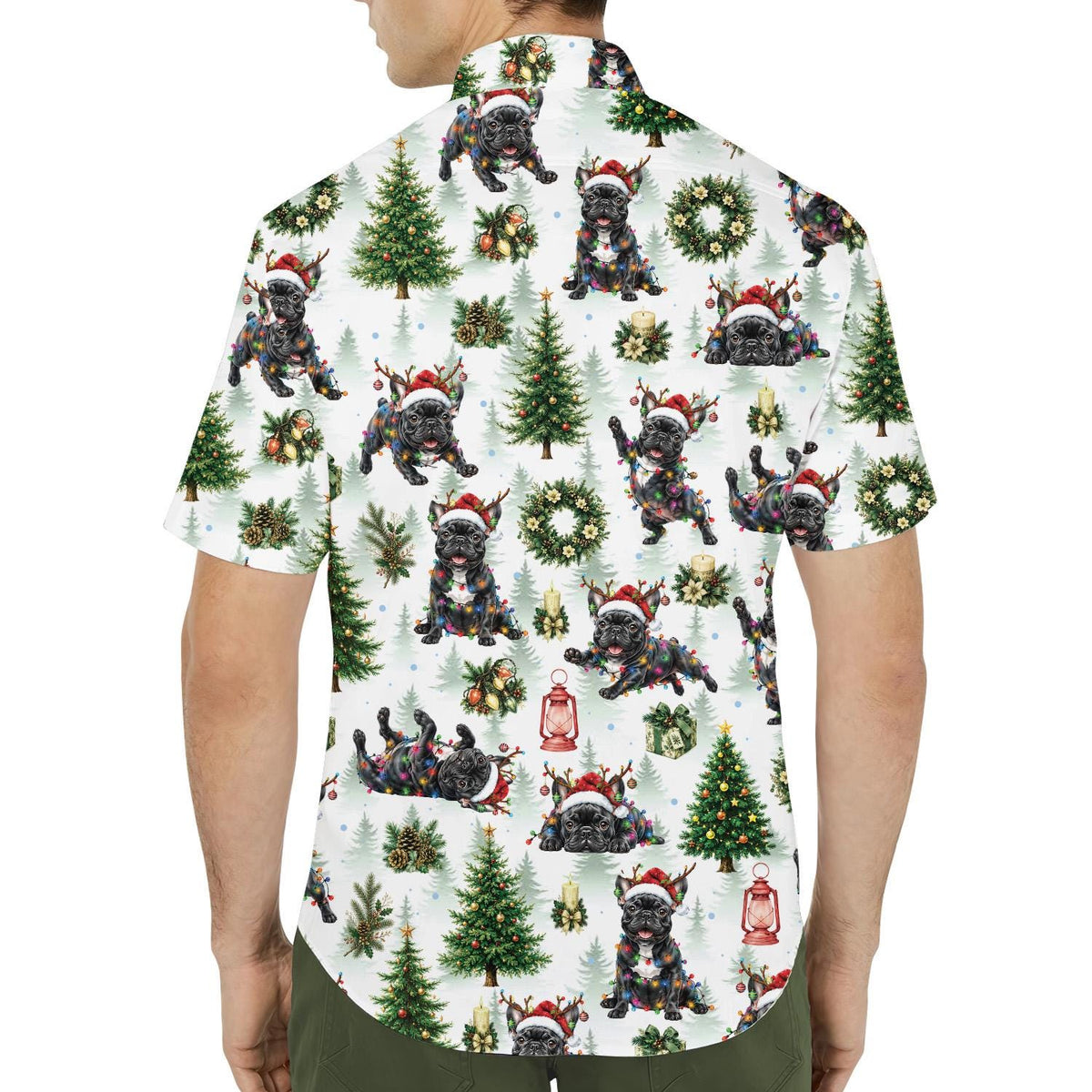 Funny Christmas Black Pug Santa Festive Holiday – Hawaiian Shirt
