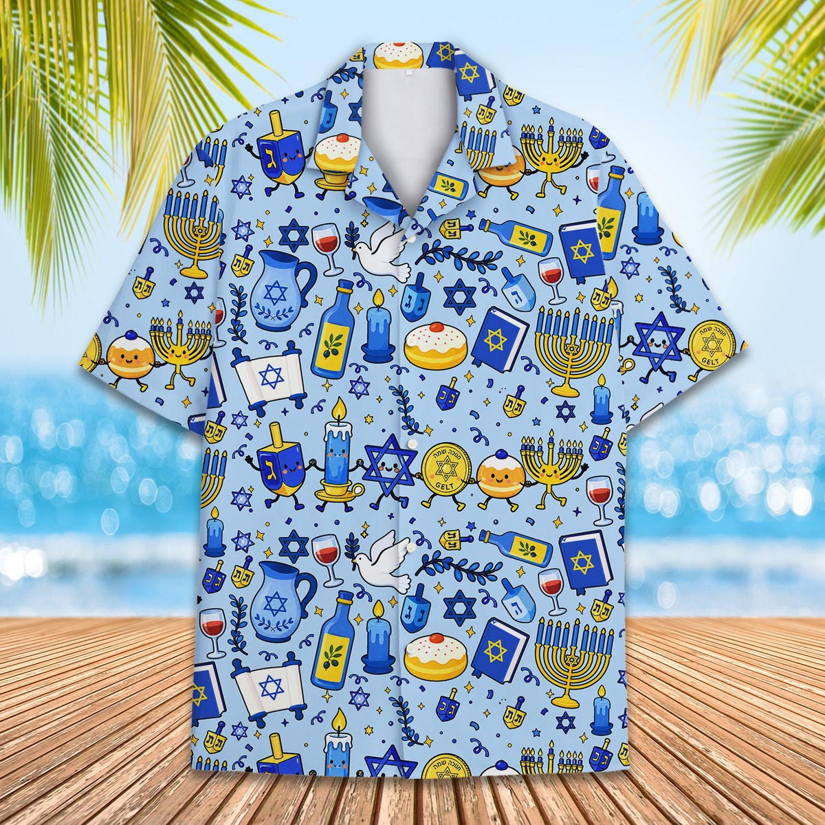 Menorah Hanukkah Dreidel Star Of David Torah – Hawaiian Shirt
