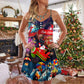 Christmas Airplane Holiday Greeting – Women's Summer Sleeveless V-Neck Camisole Dress