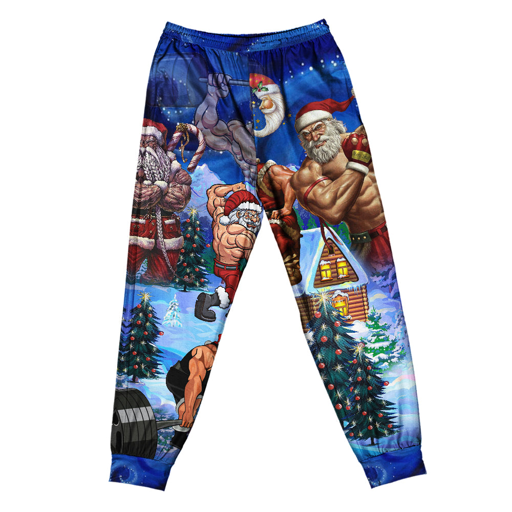 Pants / S Christmas Merry Christmas Santa Stronger - Pajamas Short Sleeve - Owls Matrix LTD