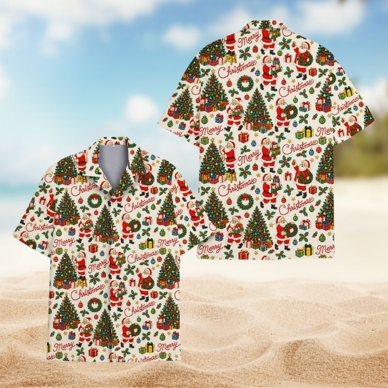 Santa Christmas Tree Holiday Party – Hawaiian Shirt