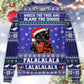 Black Cat Wrecks Tree Funny Holiday – Sweater - Ugly Christmas Sweater