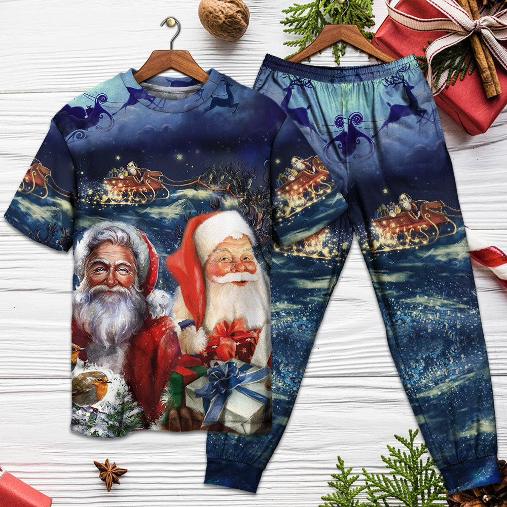 Christmas Santa Claus Happy Xmas - Pajamas Short Sleeve - Owls Matrix LTD