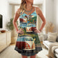 Hippie Van Beach Life – Women's Summer Sleeveless V-Neck Camisole Dress