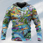 Hippie Shark Colorful Peace - 3D Hoodie