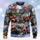 Christmas Santa Motorcycle Holiday Light – Sweater - Ugly Christmas Sweater
