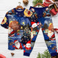 Christmas Love Santa And Gifts - Pajamas Short Sleeve - Owls Matrix LTD
