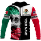 Mexican Skull American Roots Art - 3D Hoodie