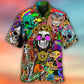 Colorful Hippie Skull Psychedelic - Hawaiian Shirt