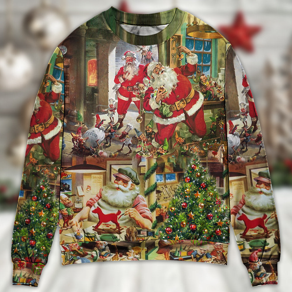 Christmas Santa Toy Workshop – Sweater - Ugly Christmas Sweater