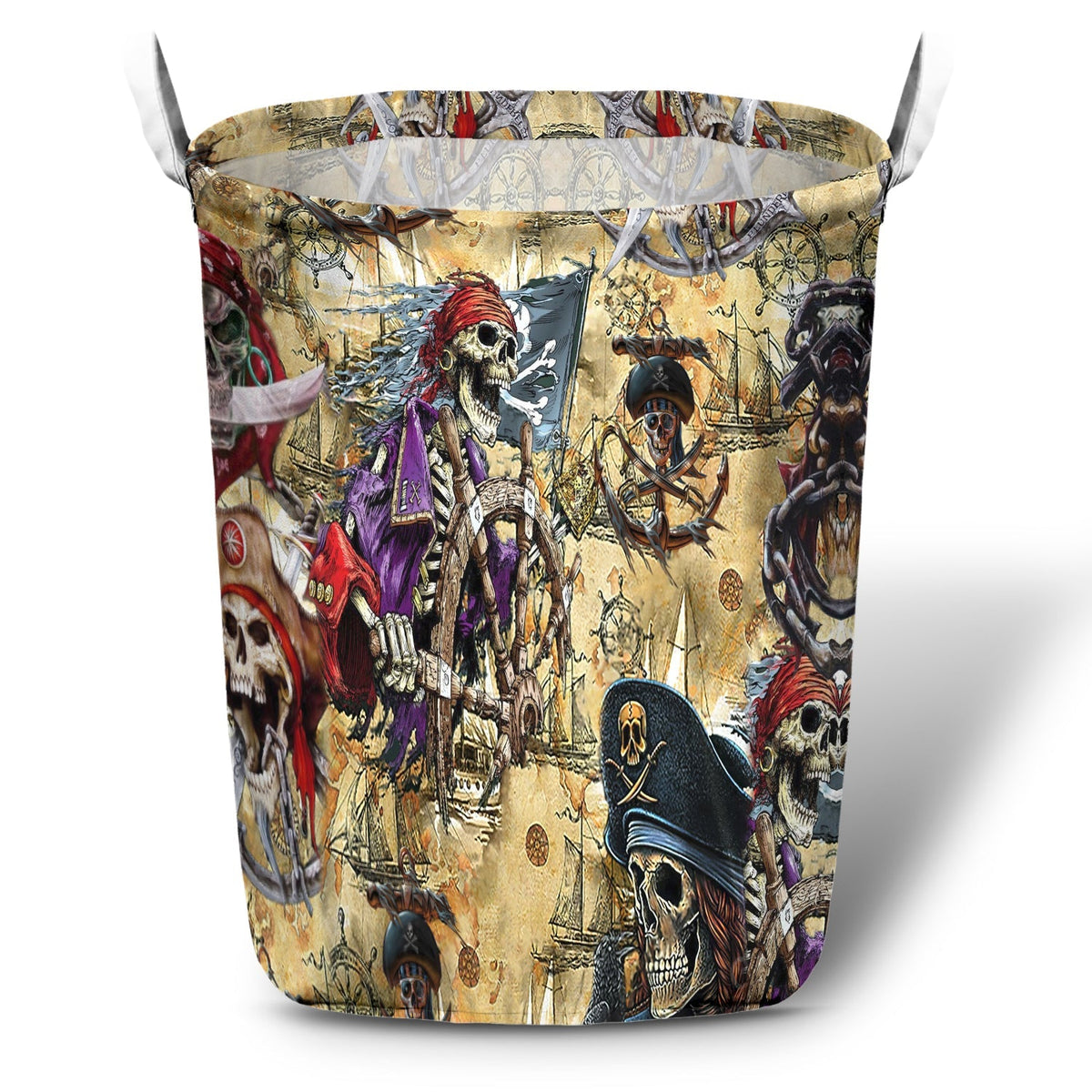 Skull Amazing Pirate Hunting - Laundry Basket - Owls Matrix LTD