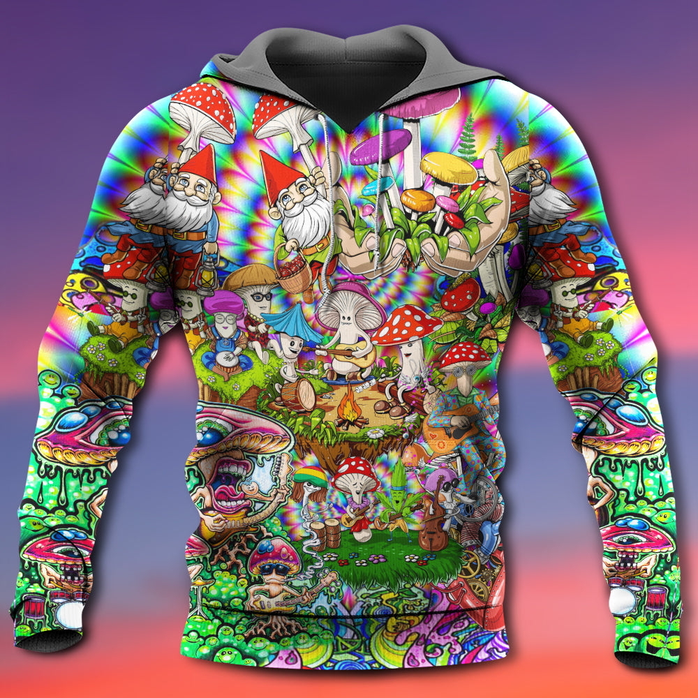 Hippie Mushroom Music Life Band Art – 3D Hoodie