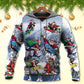 Santa Skateboard Snow Mountain - 3D Hoodie