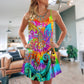 Hippie Octopus Fun Style – Women's Summer Sleeveless V-Neck Camisole Dress