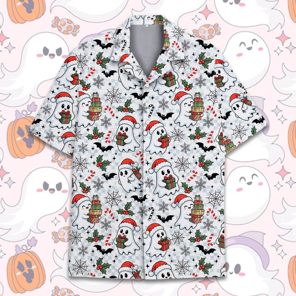 Creepy Christmas Santa Ghost Spooky Holiday – Hawaiian Shirt
