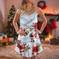 Santa Snow Mountain Art – Women's Summer Sleeveless V-Neck Camisole Dress
