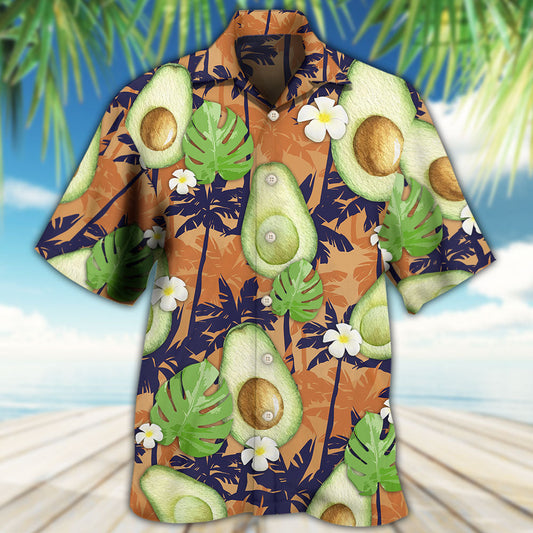 Avocado And Tropical Flowers Fun Art – Hawaiian Shirt