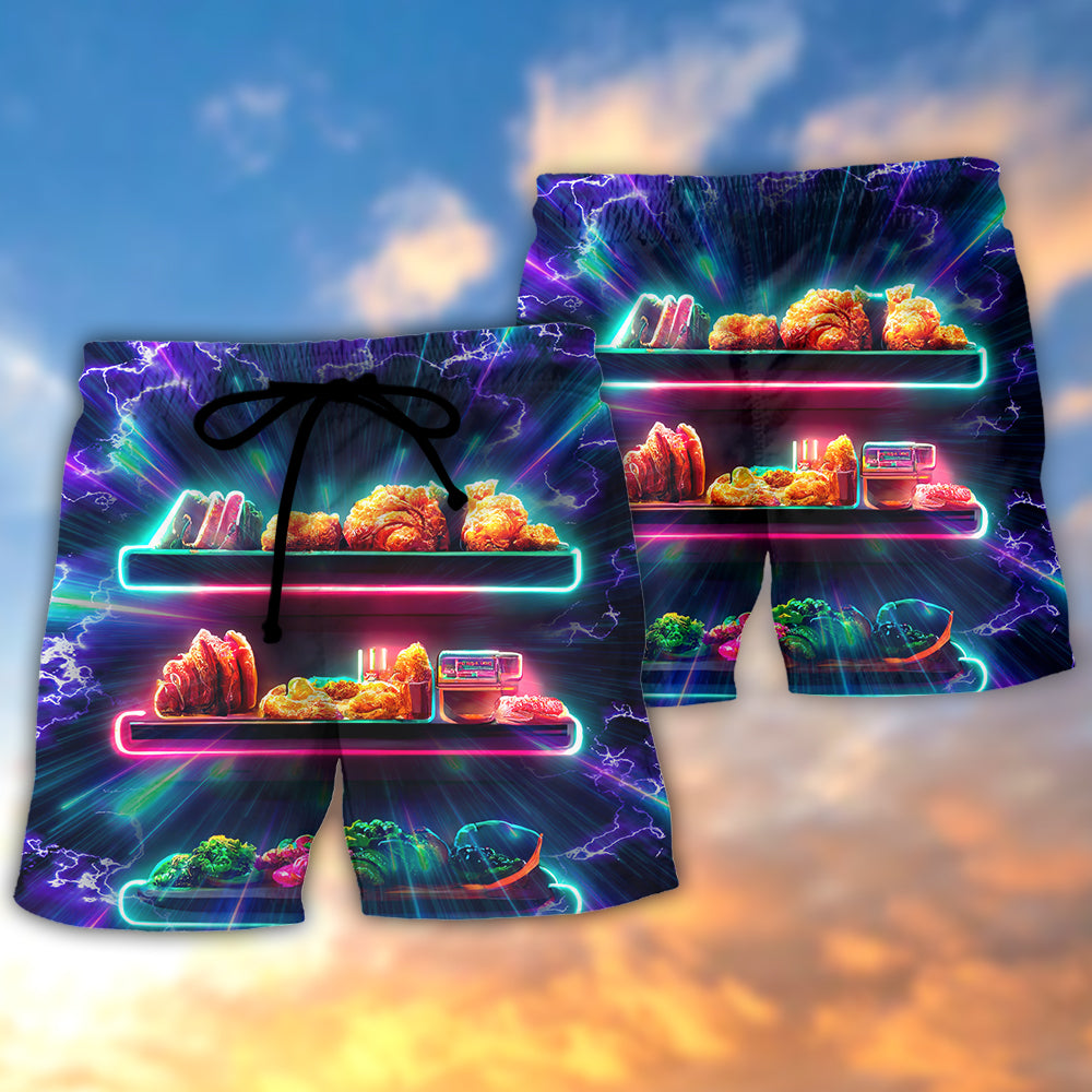 Good Food Good Mood Fun Quote – Beach Short