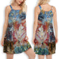 Sleeping Cat Soft Blur – Women's Summer Sleeveless V-Neck Camisole Dress