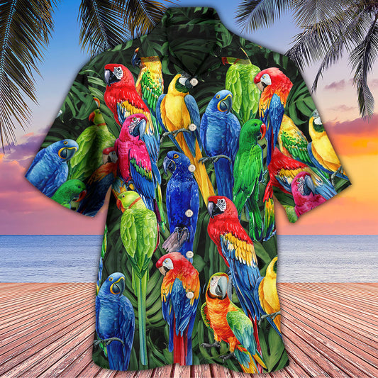 Parrot Family Colorful Tropical Art – Hawaiian Shirt