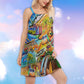 Hippie Van Sunflower Peace – Women's Summer Sleeveless V-Neck Camisole Dress