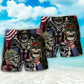 Veteran Skull War Art - Beach Short - Owls Matrix LTD