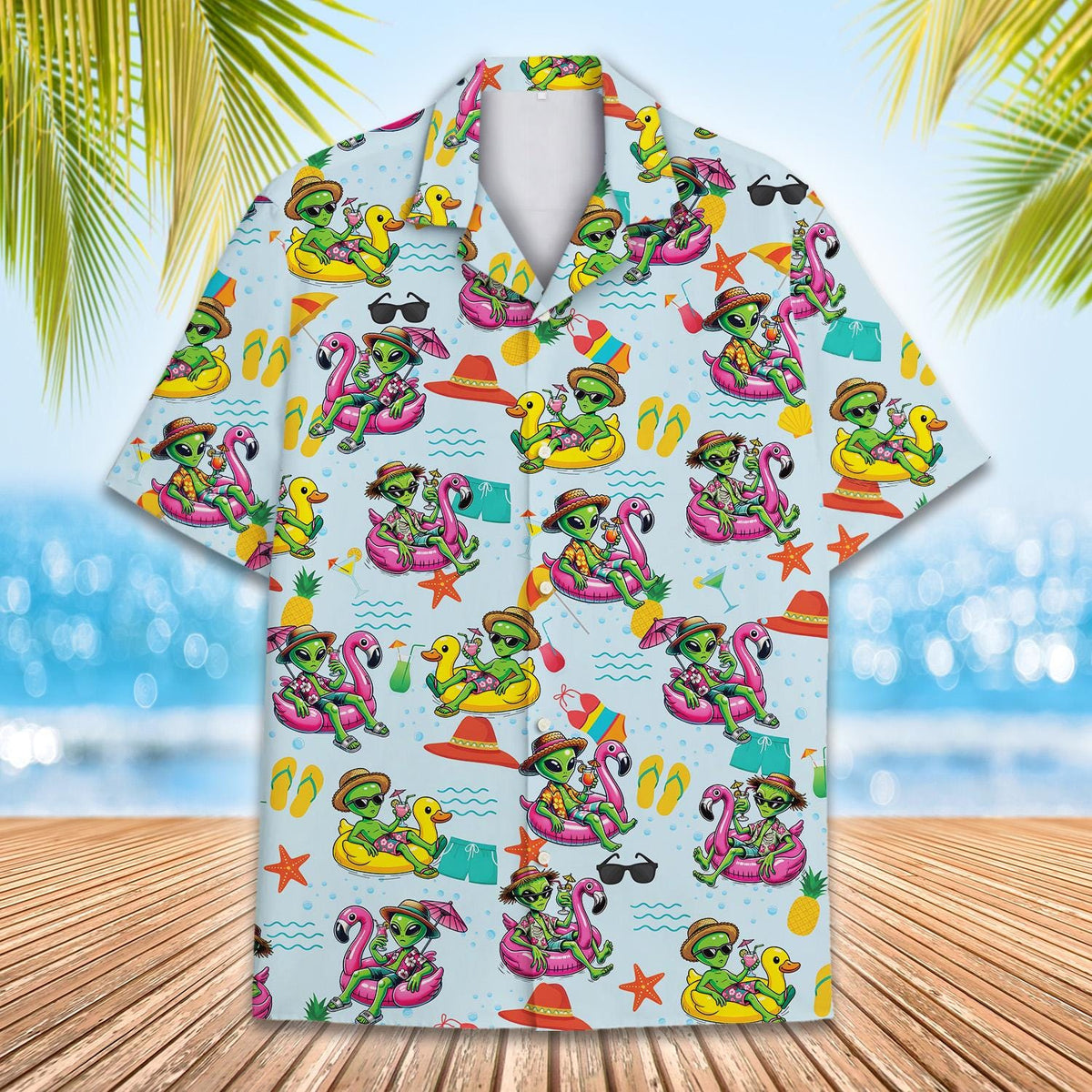 Tropical Surfing Alien Summer Beach Vacation – Hawaiian Shirt