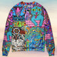 Hippie Cat Wonderful World Art – Sweater - Ugly Christmas Sweater