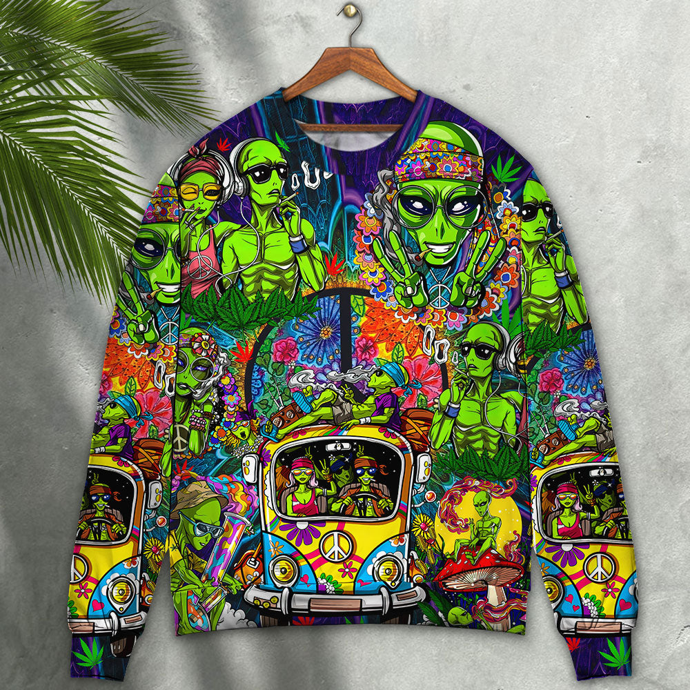 Hippie Space Alien Cosmic Art – Sweater - Ugly Christmas Sweater
