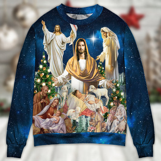 Christmas Miracle Night Faith Art – Sweater - Ugly Christmas Sweater