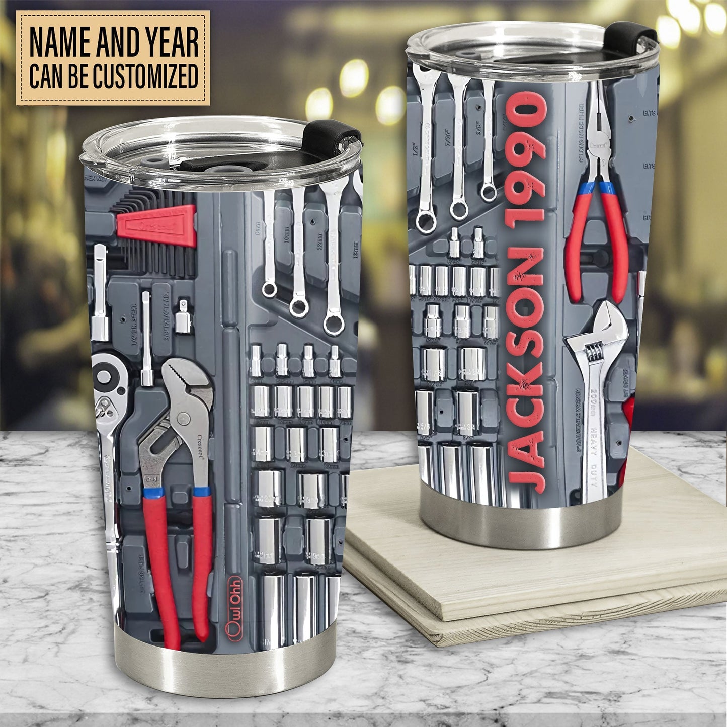 Mechanic Tools Box Art Personalized 20 Oz Tumbler