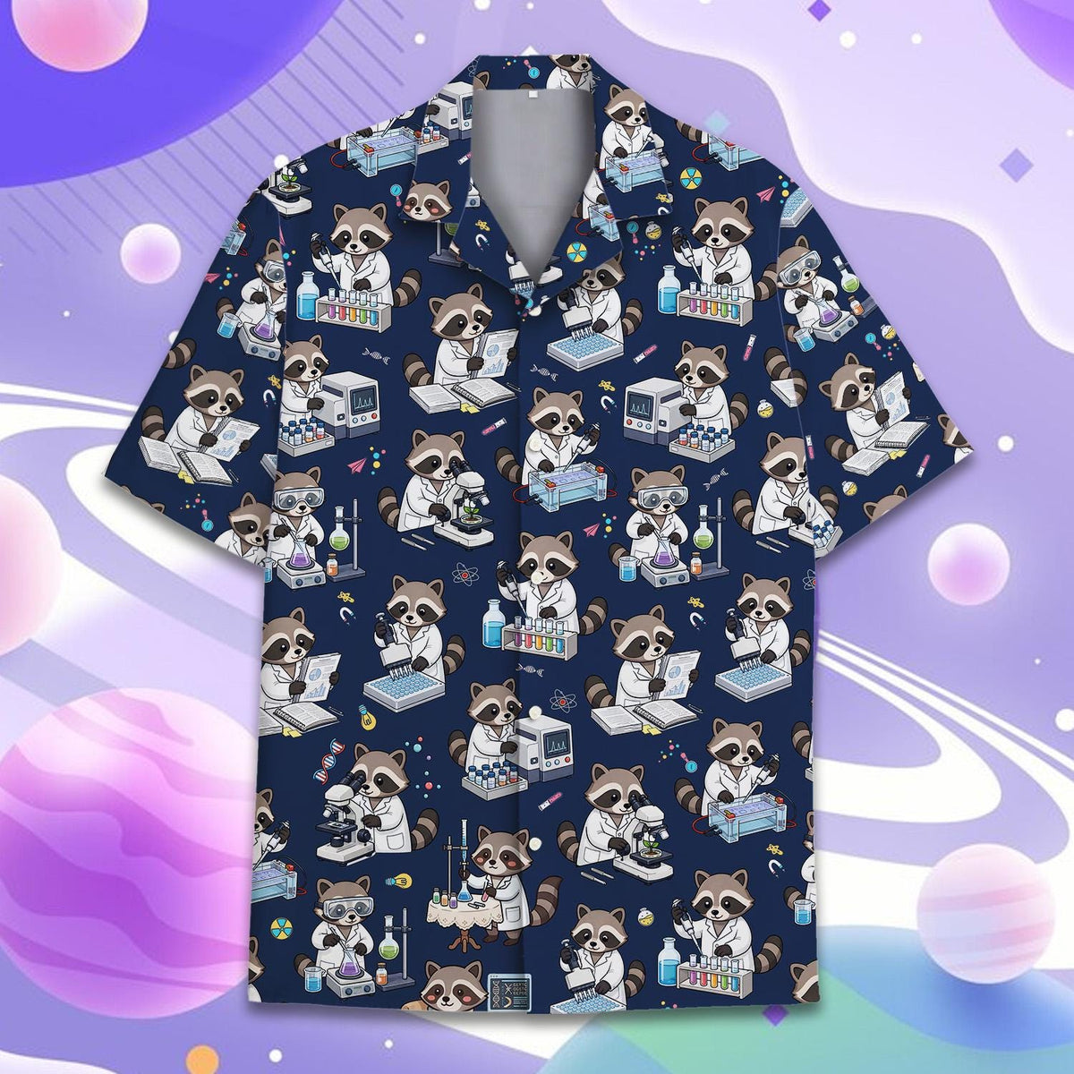 Cute Raccoon Scientist STEM Lab Experiment – Hawaiian Shirt