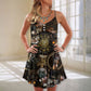 Steampunk Cat Magic Style – Women's Summer Sleeveless V-Neck Camisole Dress
