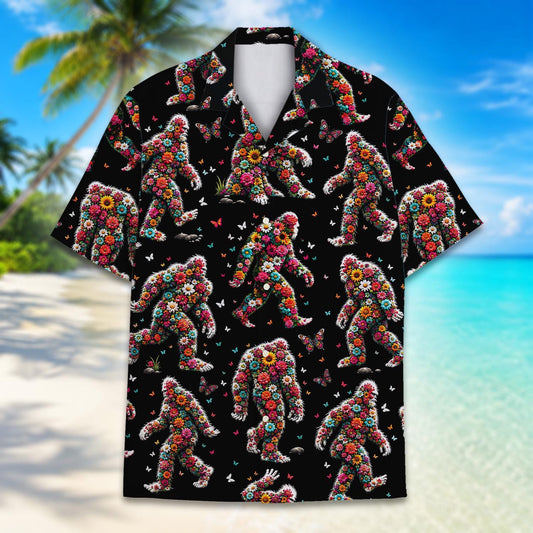 Floral Bigfoot Sasquatch Summer Beach – Hawaiian Shirt