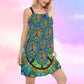 Hippie Peace Life Colors – Women's Summer Sleeveless V-Neck Camisole Dress