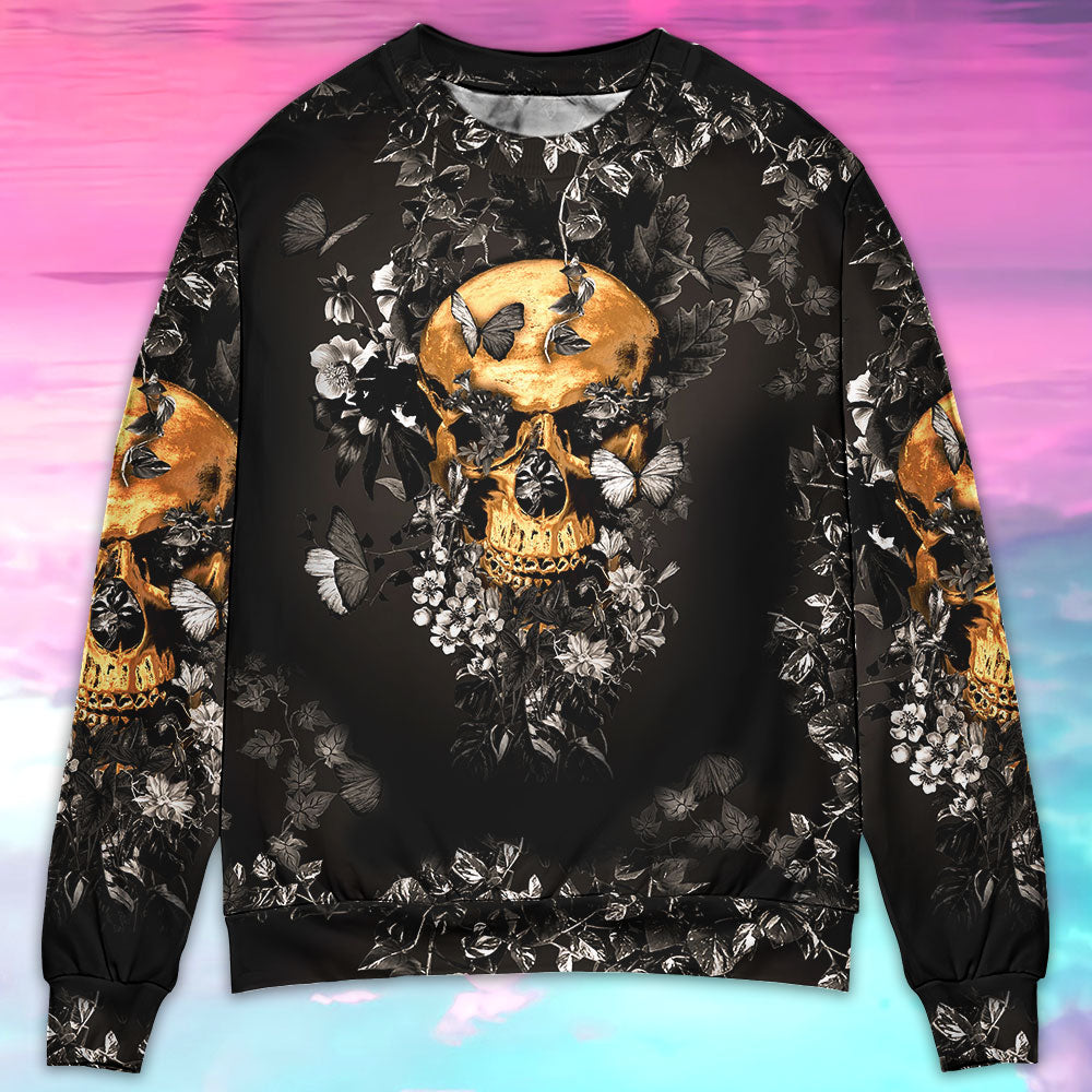 Skull Flowers Growth From Darkness – Sweater - Ugly Christmas Sweater