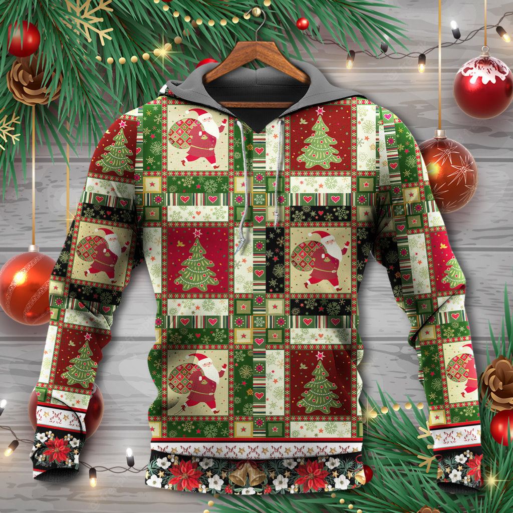Christmas Santa And Fir Tree - Hoodie