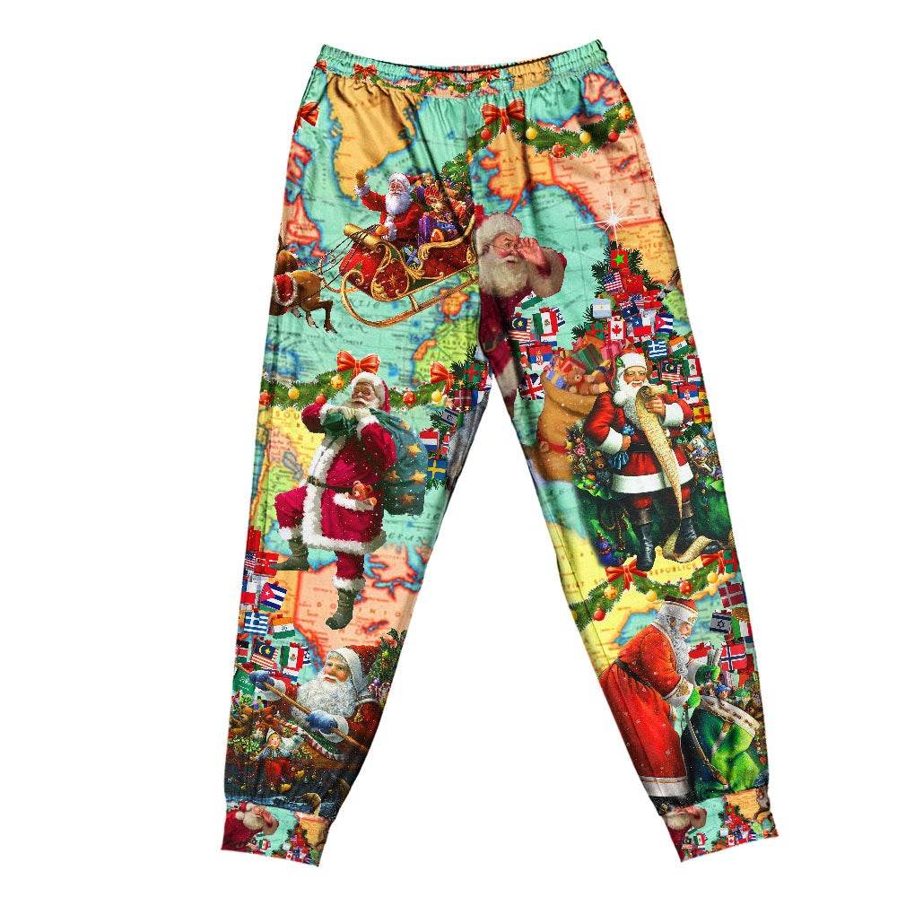 Pants / S Chirstmas Love Santa Xmas - Pajamas Short Sleeve - Owls Matrix LTD