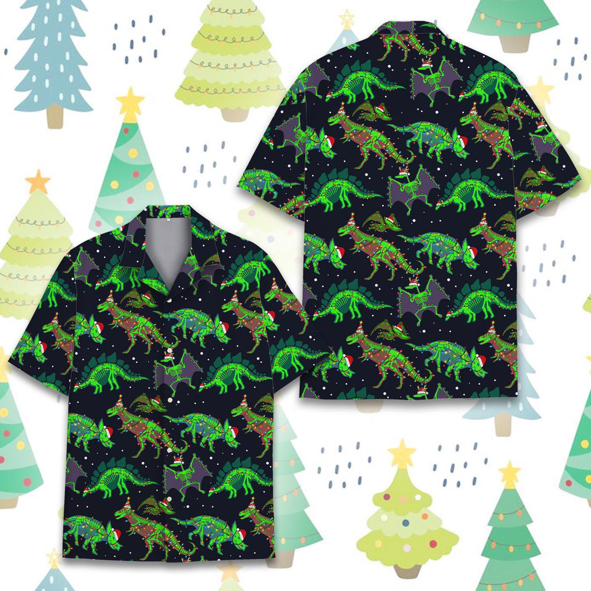 Funny Christmas Dinosaur Festive Holiday – Hawaiian Shirt