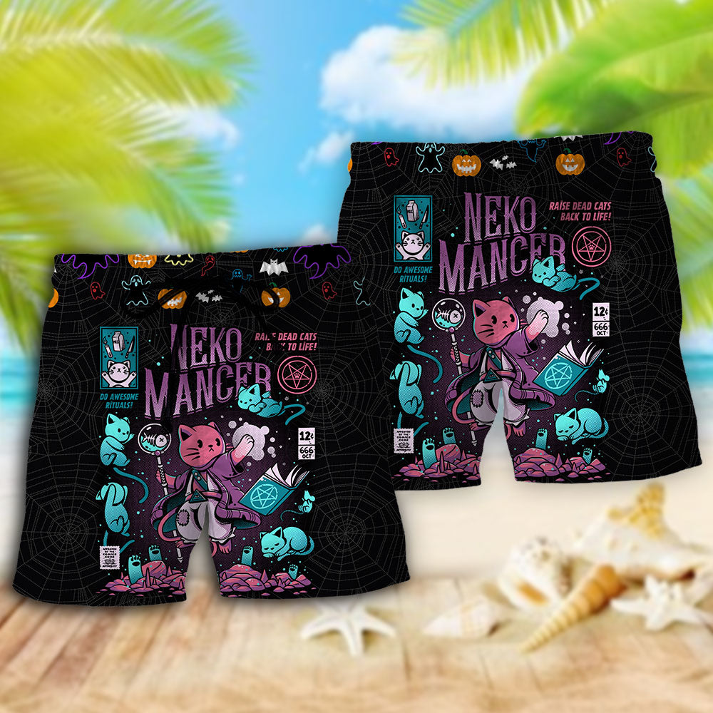 Neko Mancer Halloween Cat – Beach Short
