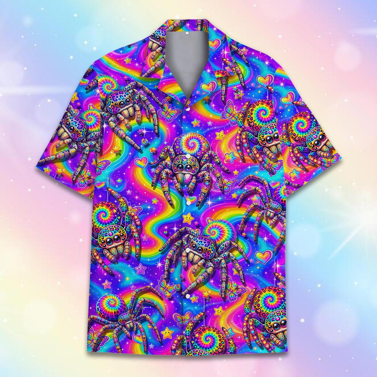 Psychedelic Spider Rainbow Tie Dye Cute Bug – Hawaiian Shirt