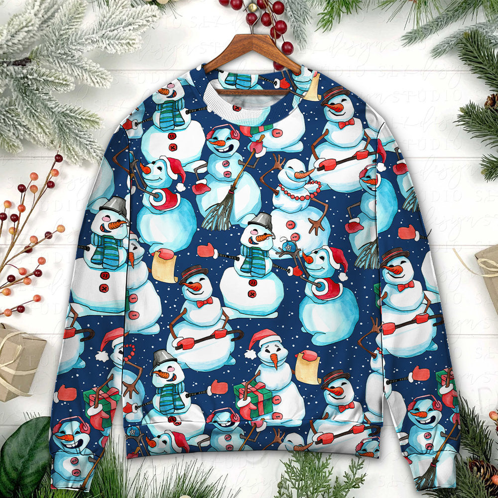 Christmas Happy Snowman Xmas – Sweater - Ugly Christmas Sweater