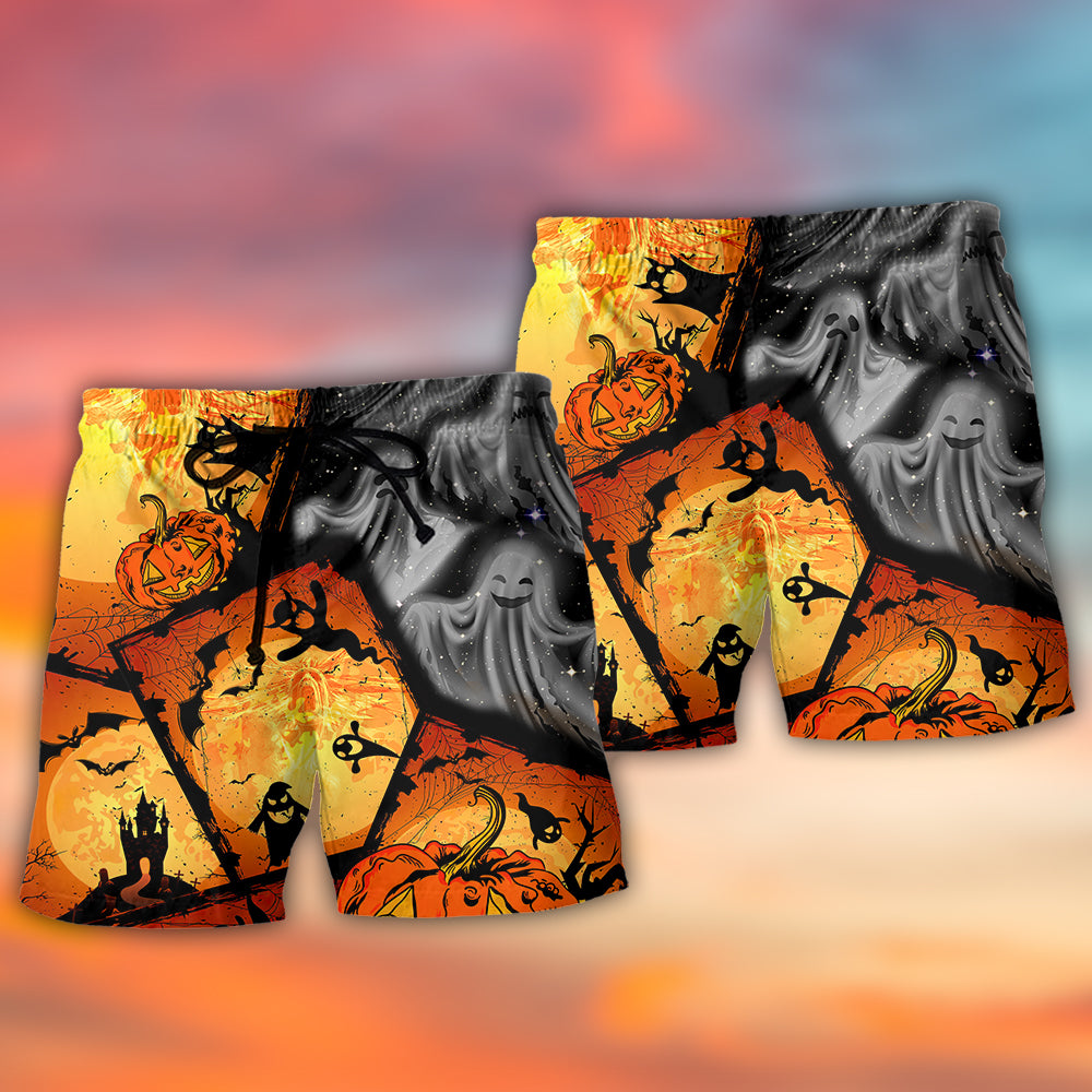 Ghost Pumpkin Halloween – Beach Short