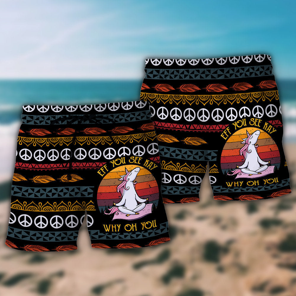 Unicorn Eff You See Kay Why Oh You - Beach Short - Owls Matrix LTD